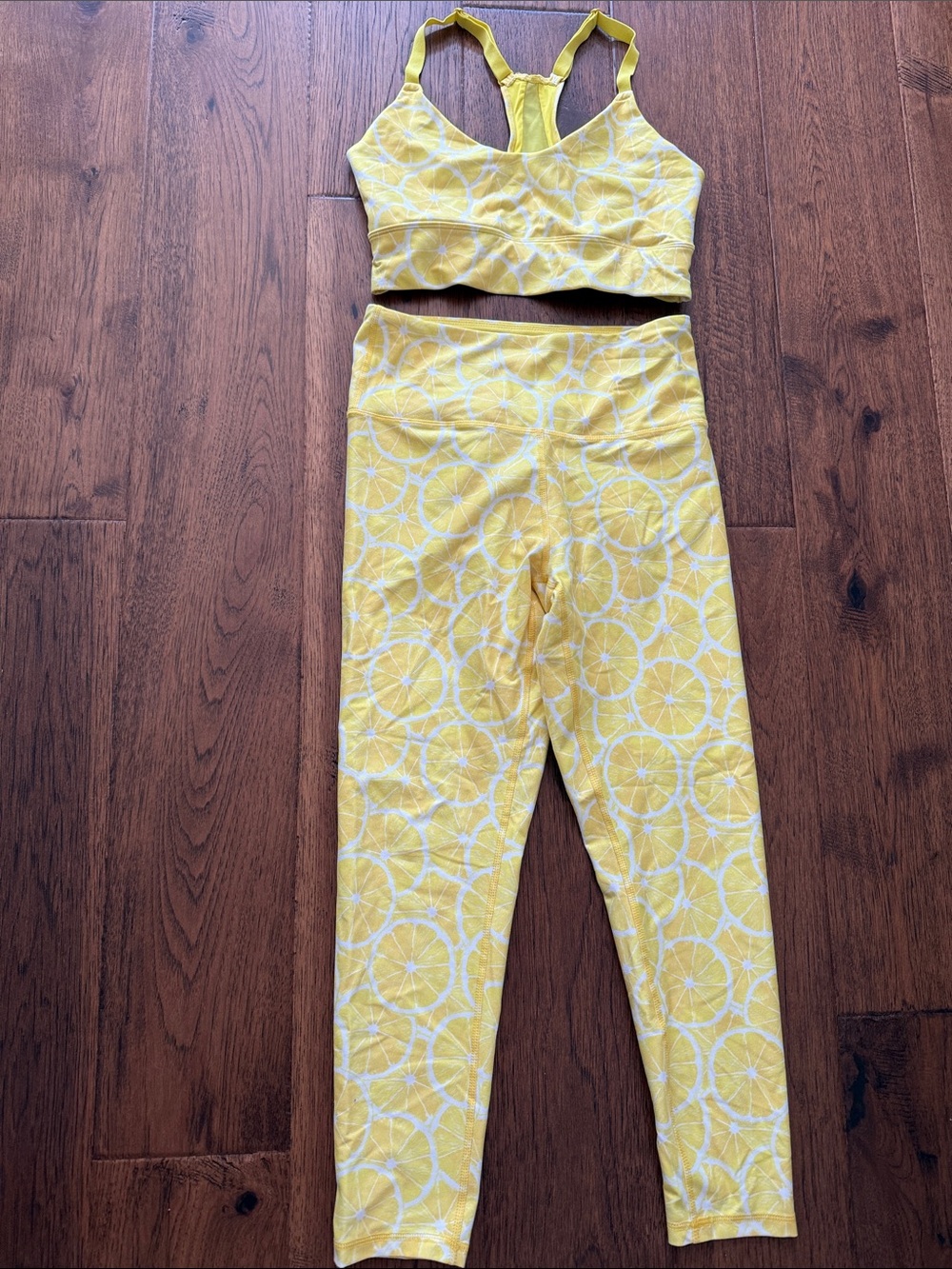 Wildfox Yellow Citrus Print Active Set - Sports Bra & Leggings